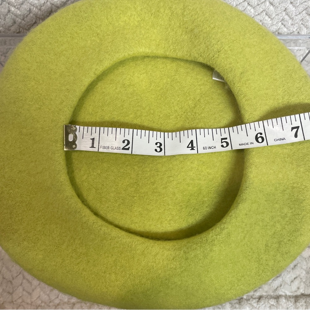 Urban Outfitters Chartreuse Lime Green Wool Beret Y2K‎ Maximalist NWT - Picture 8 of 8